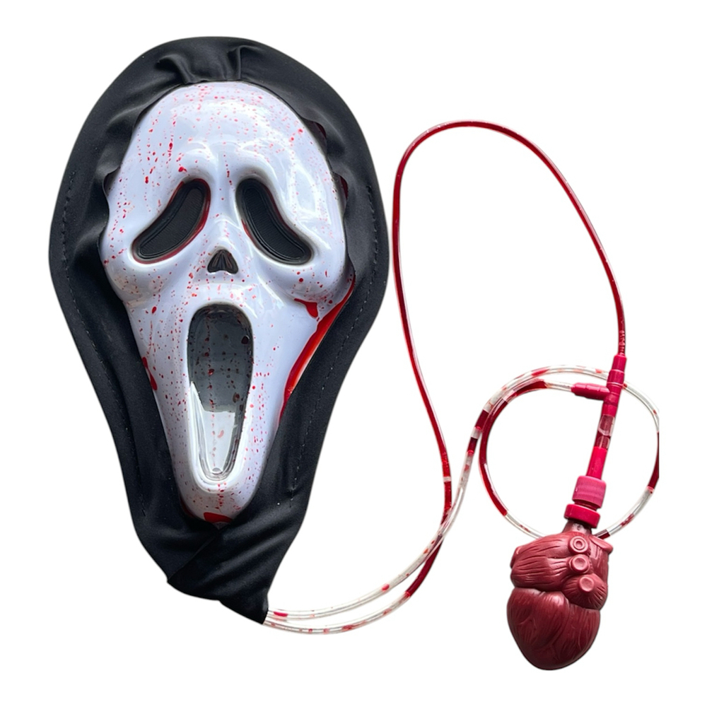 Scream mask bleeding heart halloween scary mask face